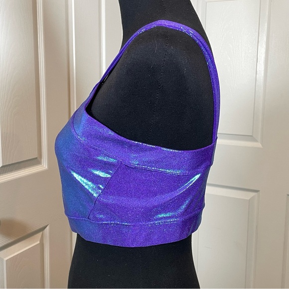Heroine Sport Y Sports Bra in Metallic-jersey Size Large - Picture 2 of 5
